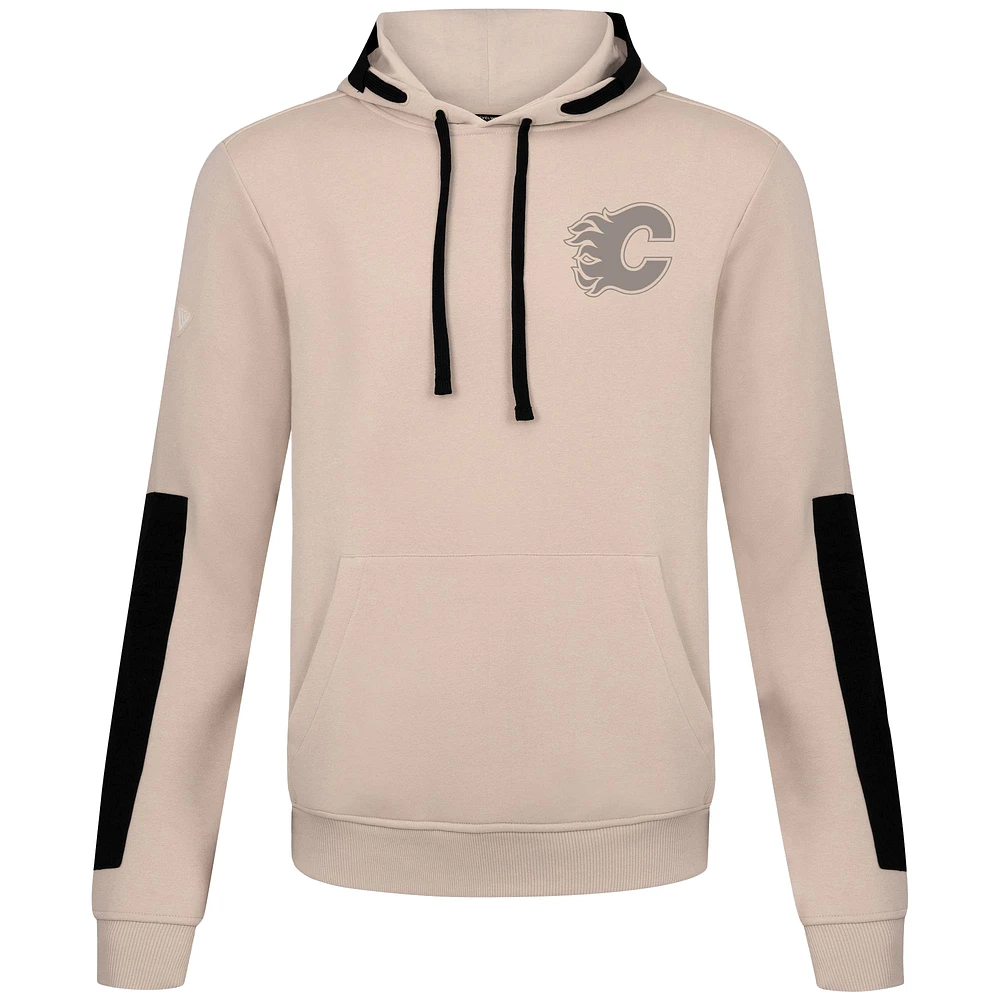 Men's Levelwear Khaki Calgary Flames Bombay Response Pullover Hoodie