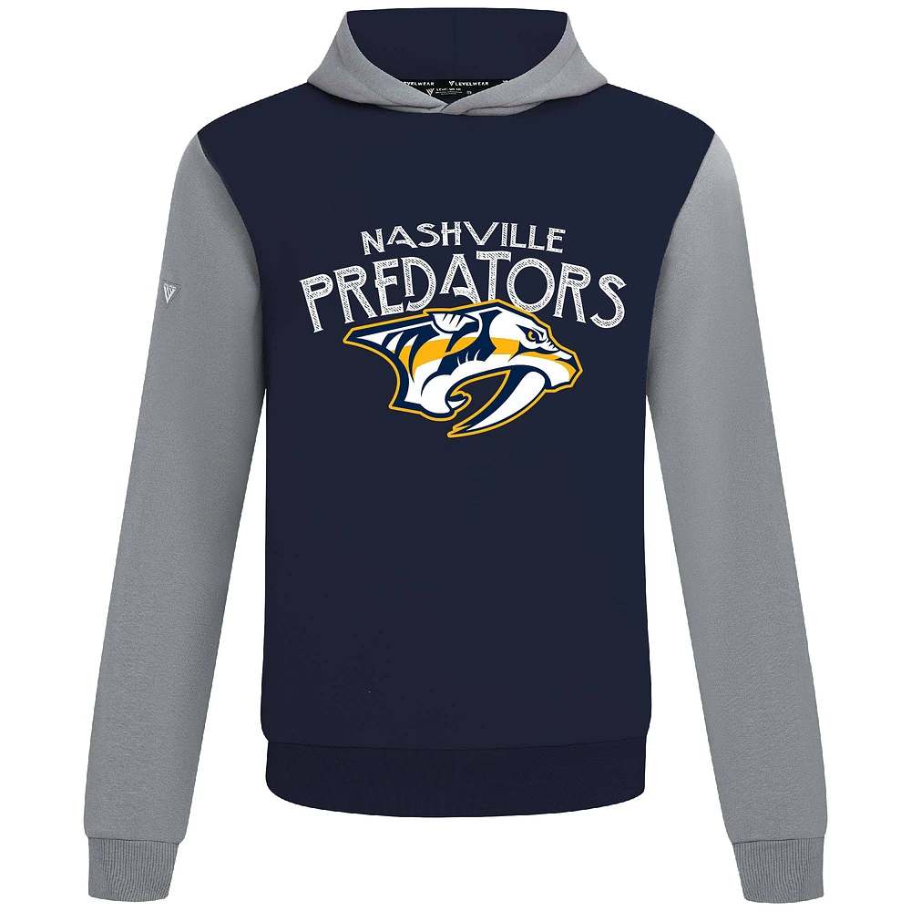 Men's Levelwear Navy/Gray Nashville Predators Ultimate Mission Pullover Hoodie
