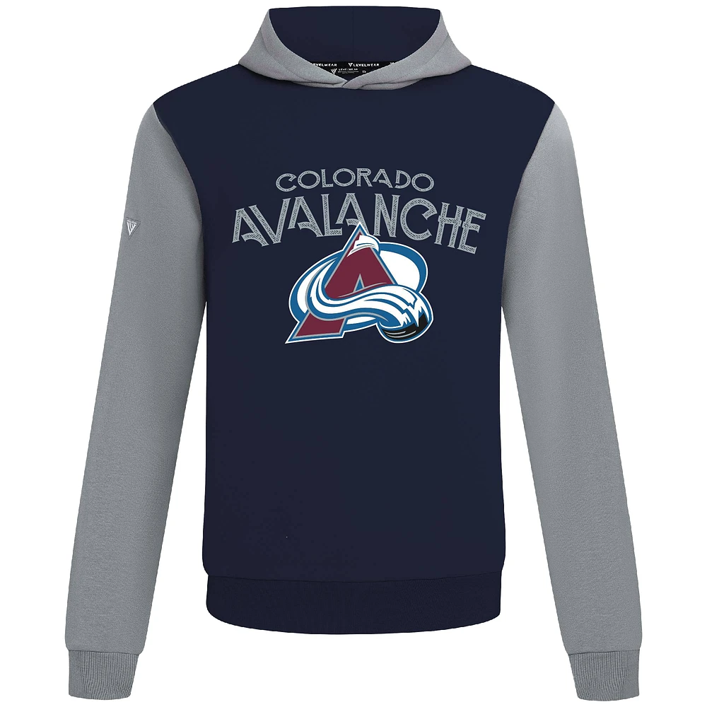Men's Levelwear Navy/Gray Colorado Avalanche Ultimate Mission Pullover Hoodie