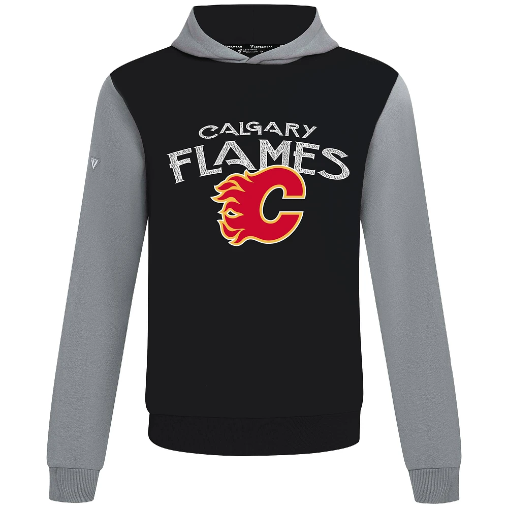 Men's Levelwear Black/Gray Calgary Flames Ultimate Mission Pullover Hoodie