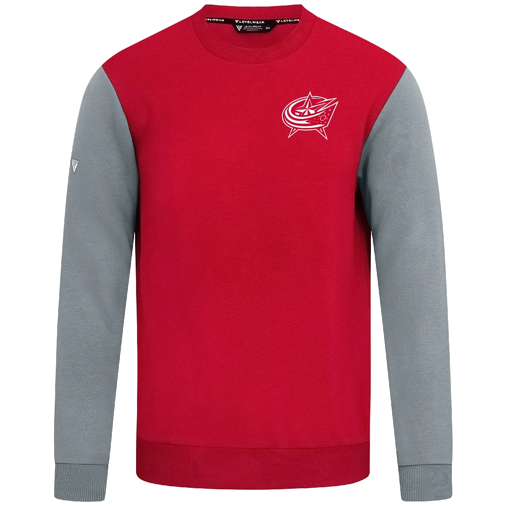 Men's Levelwear Red/Gray Columbus Blue Jackets Ultimate Response Sweatshirt