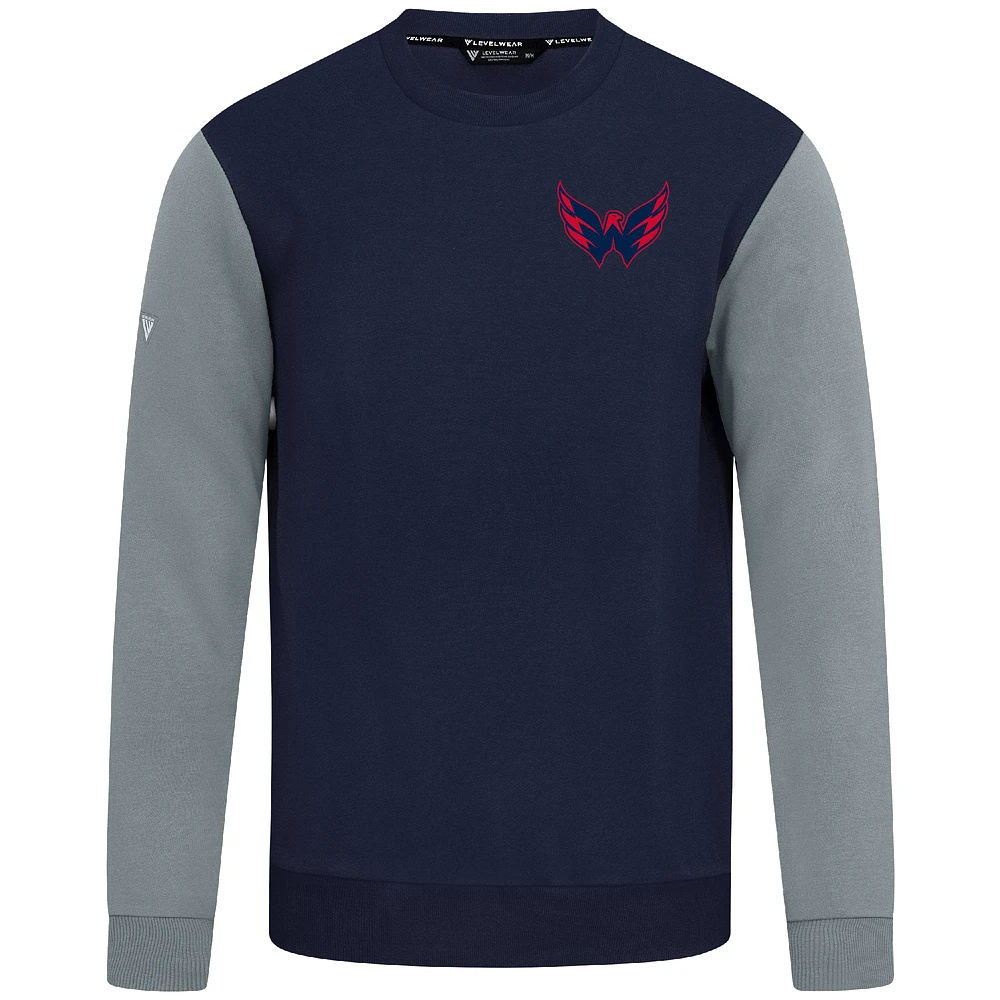 Men's Levelwear Navy/Gray Washington Capitals Ultimate Response Sweatshirt