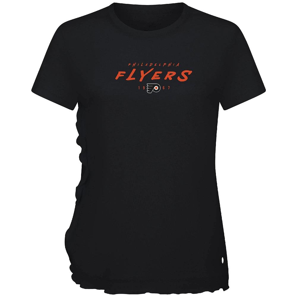 Women's Levelwear Black Philadelphia Flyers Airflow Scratched T-Shirt