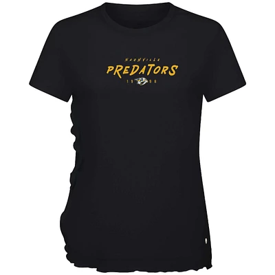 Women's Levelwear Black Nashville Predators Airflow Scratched T-Shirt