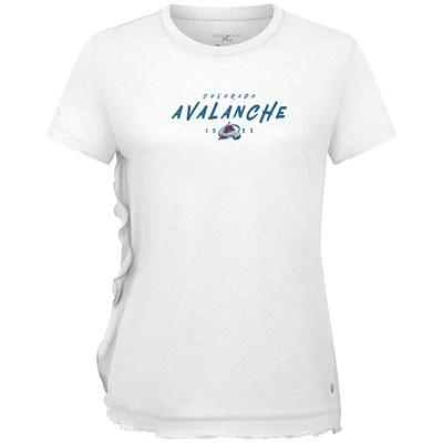 Women's Levelwear White Colorado Avalanche Airflow Scratched T-Shirt