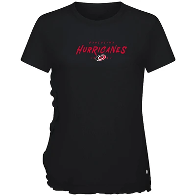 Women's Levelwear Black Carolina Hurricanes Airflow Scratched T-Shirt