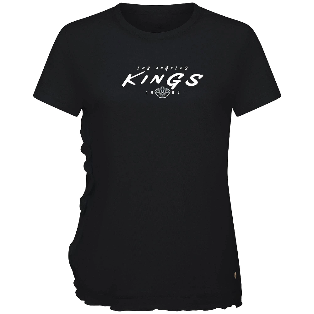 Women's Levelwear Black Los Angeles Kings Airflow Scratched T-Shirt