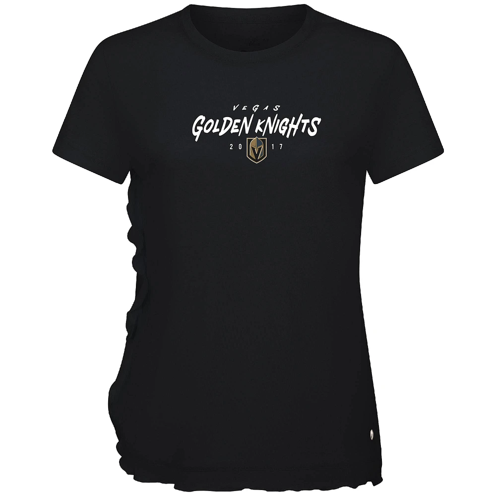 Women's Levelwear Black Vegas Golden Knights Airflow Scratched T-Shirt