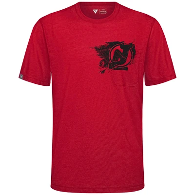 Men's Levelwear Red New Jersey Devils Focal Blasted T-Shirt