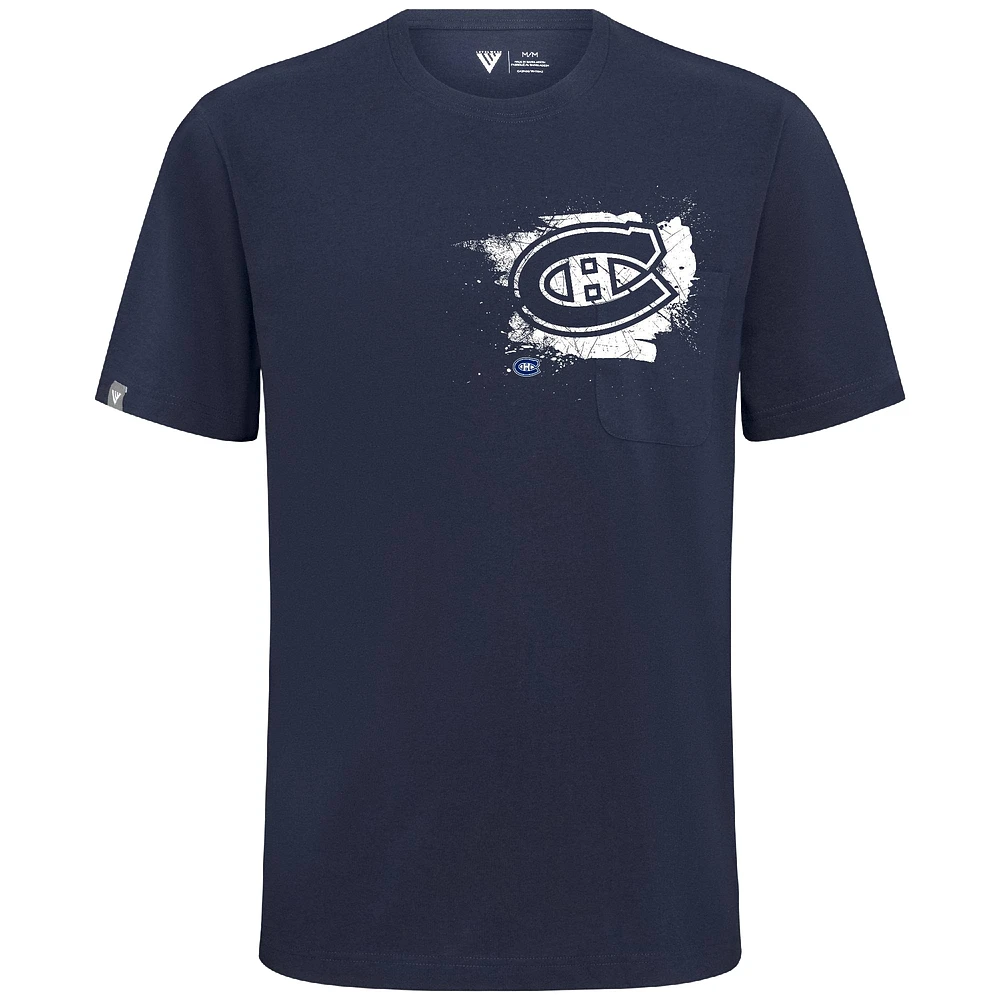 Men's Levelwear Navy Montreal Canadiens Focal Blasted T-Shirt