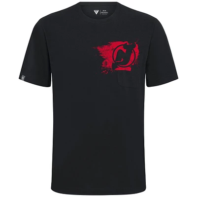 Men's Levelwear Black New Jersey Devils Focal Blasted T-Shirt