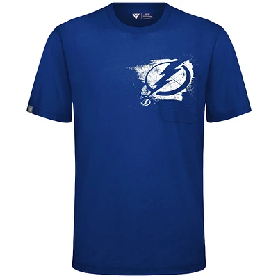 Men's Levelwear Royal Tampa Bay Lightning Focal Blasted T-Shirt