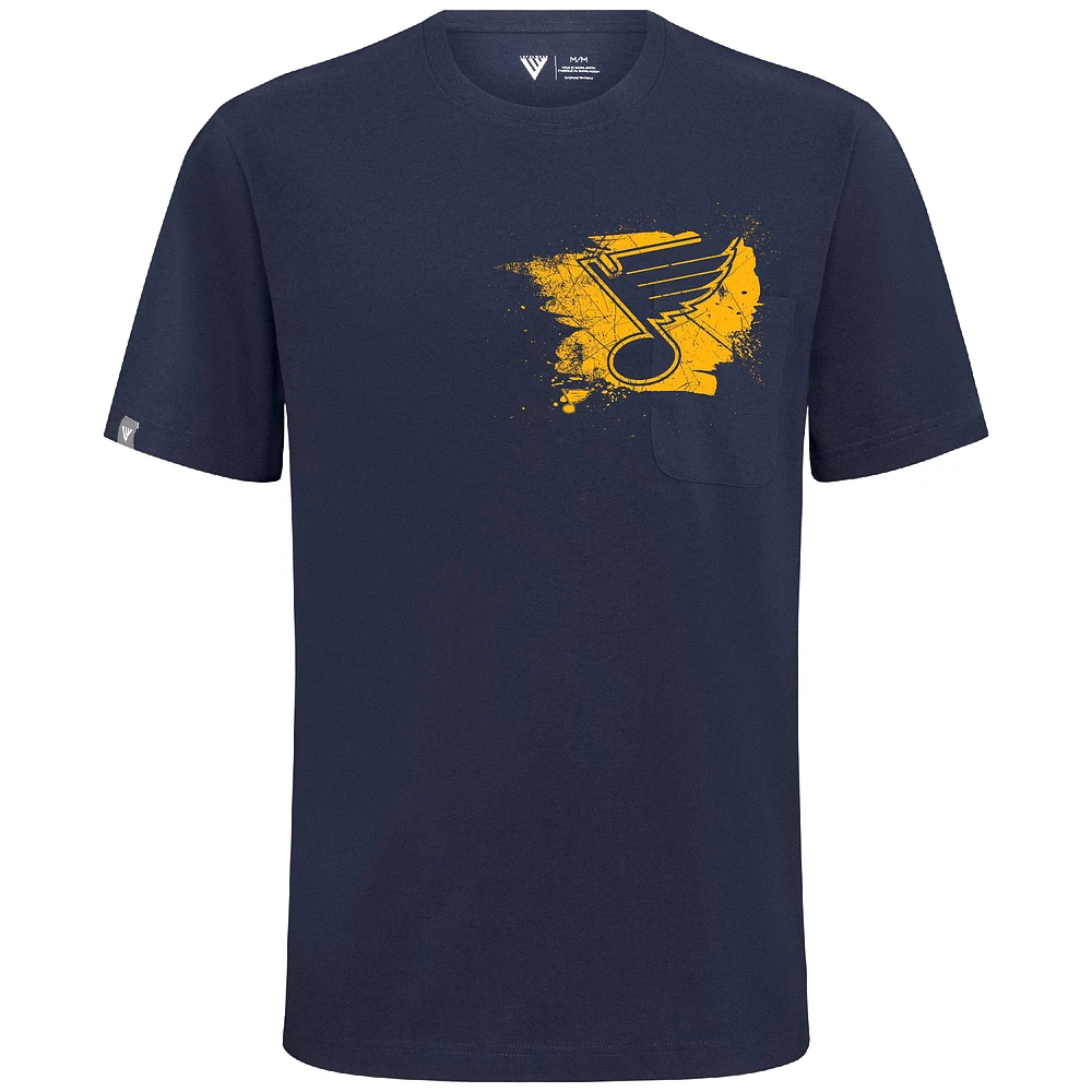Men's Levelwear Navy St. Louis Blues Focal Blasted T-Shirt