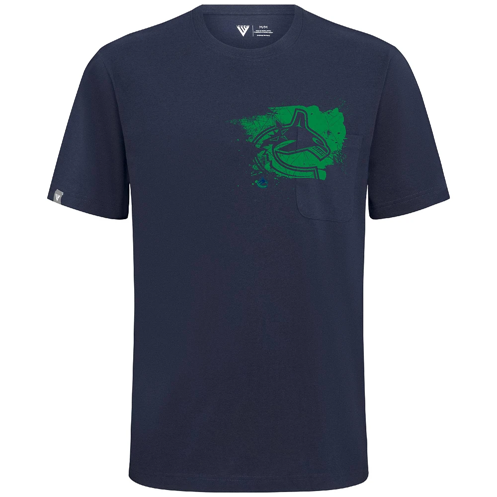 Men's Levelwear Navy Vancouver Canucks Focal Blasted T-Shirt