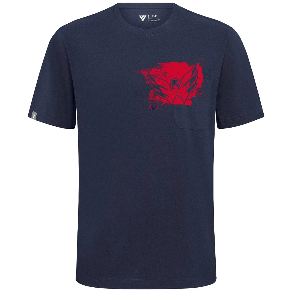 Men's Levelwear Navy Washington Capitals Focal Blasted T-Shirt