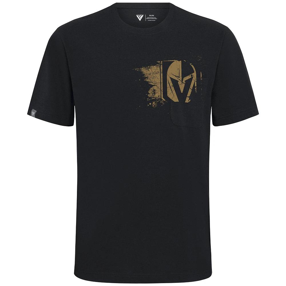 Men's Levelwear Black Vegas Golden Knights Focal Blasted T-Shirt