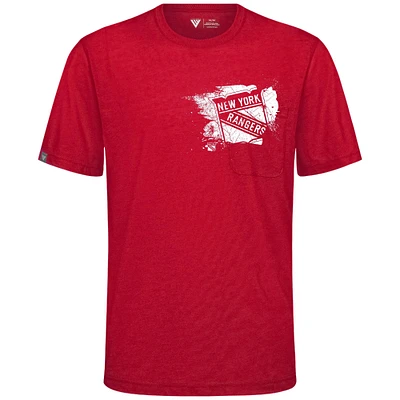 Men's Levelwear Red New York Rangers Focal Blasted T-Shirt