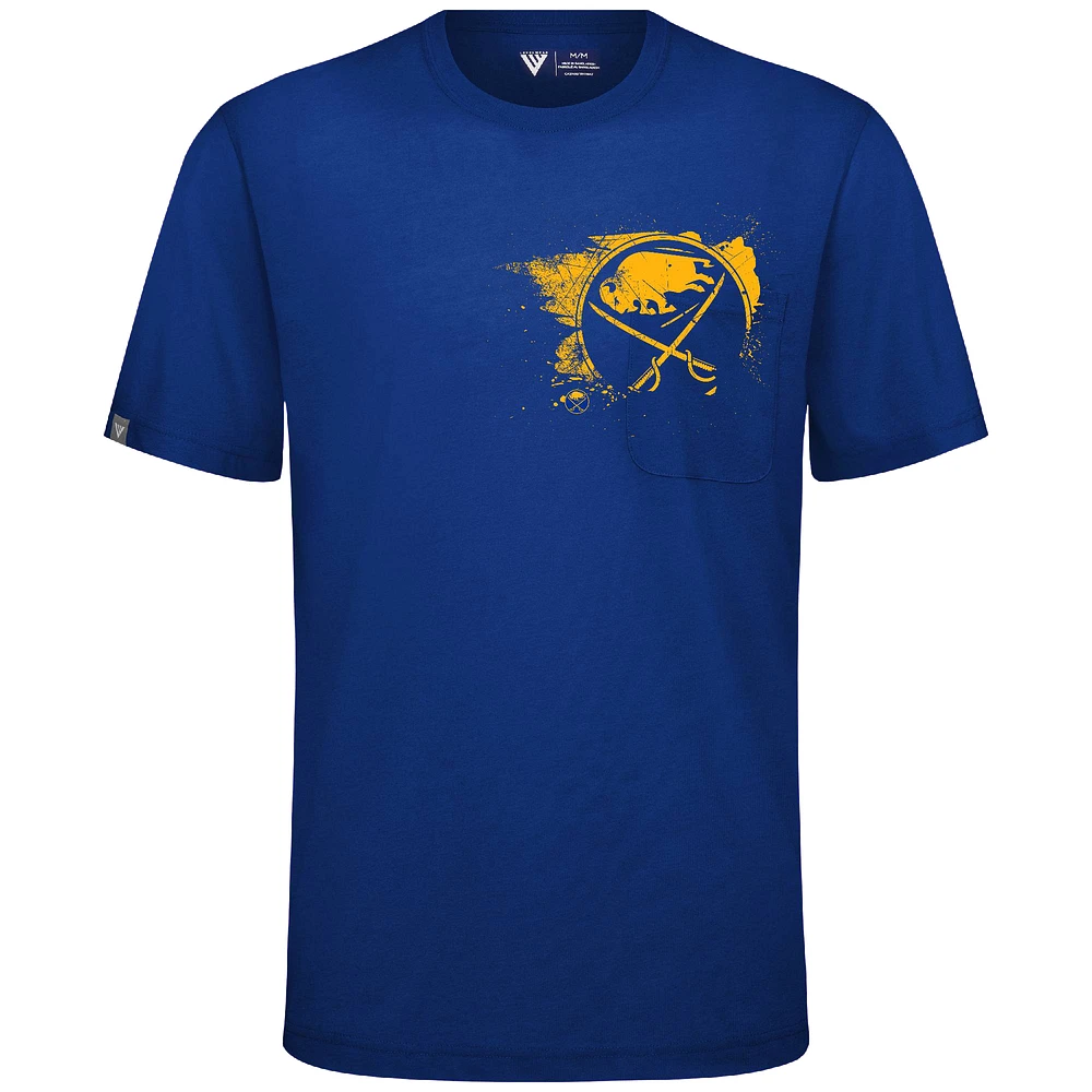 Men's Levelwear Royal Buffalo Sabres Focal Blasted T-Shirt