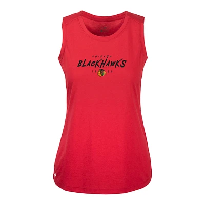 Women's Levelwear Chicago Blackhawks Macy Scratched Tank Top