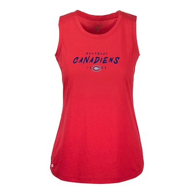 Women's Levelwear Red Montreal Canadiens Macy Scratched Tank Top