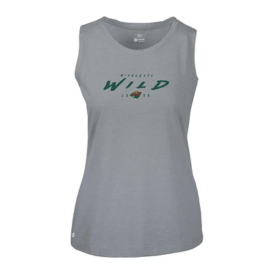 Women's Levelwear Gray Minnesota Wild Macy Scratched Tank Top