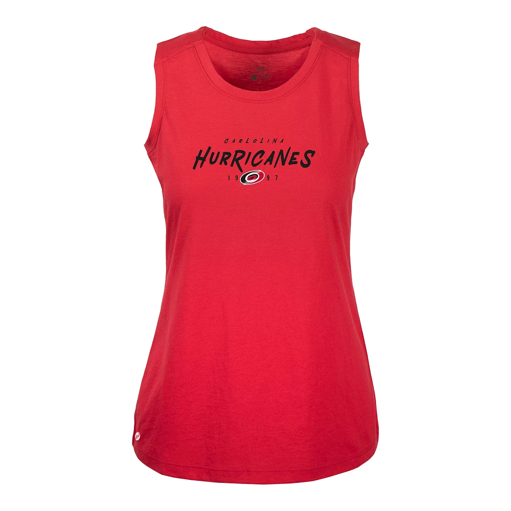 Women's Levelwear Red Carolina Hurricanes Macy Scratched Tank Top