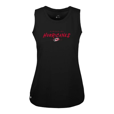 Women's Levelwear Black Carolina Hurricanes Macy Scratched Tank Top