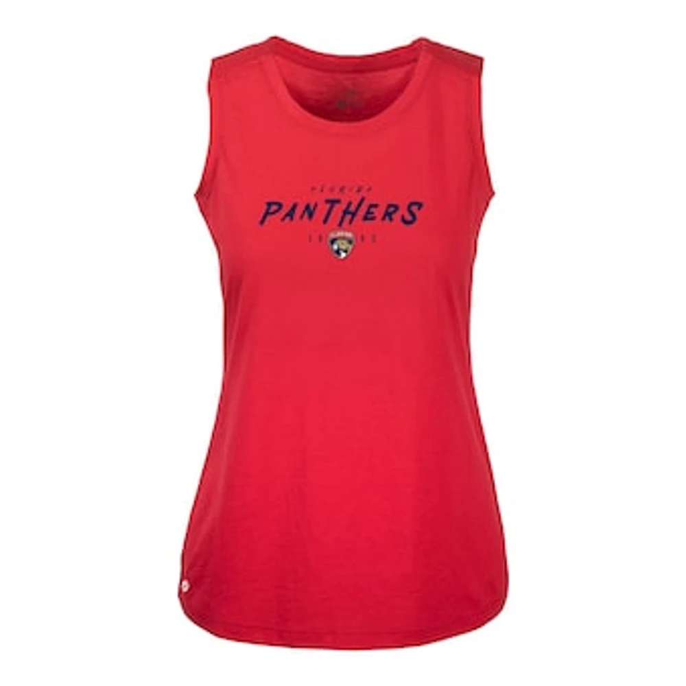 Women's Levelwear Red Florida Panthers Macy Scratched Tank Top