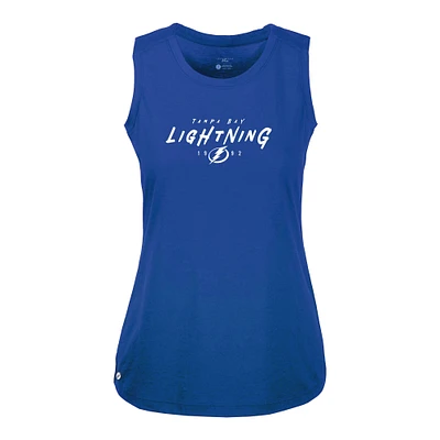 Women's Levelwear Royal Tampa Bay Lightning Macy Scratched Tank Top