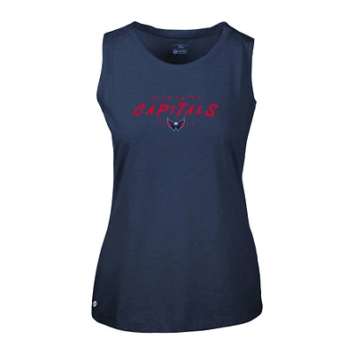 Women's Levelwear Navy Washington Capitals Macy Scratched Tank Top