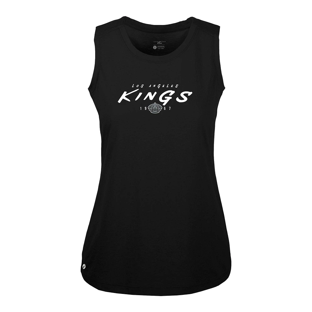 Women's Levelwear Black Los Angeles Kings Macy Scratched Tank Top