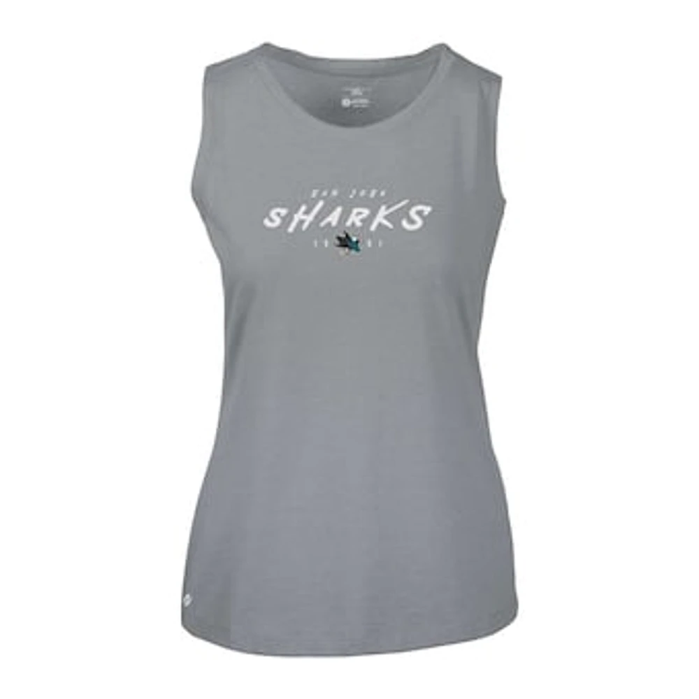 Women's Levelwear Gray San Jose Sharks Macy Scratched Tank Top