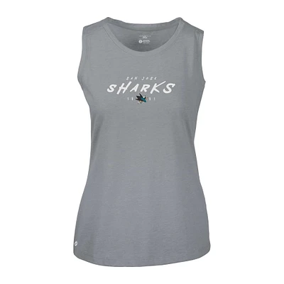 Women's Levelwear Gray San Jose Sharks Macy Scratched Tank Top