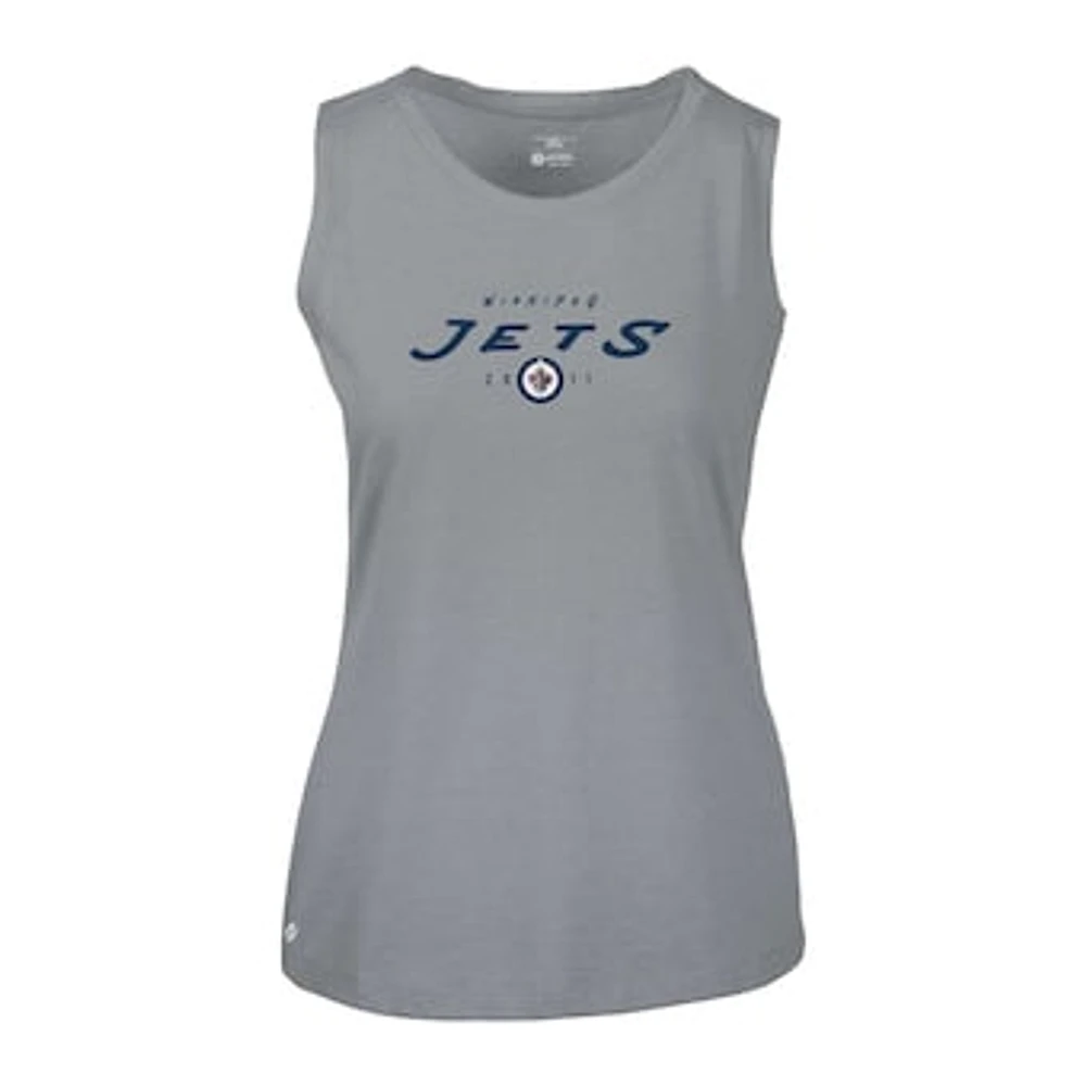 Women's Levelwear Gray Winnipeg Jets Macy Scratched Tank Top