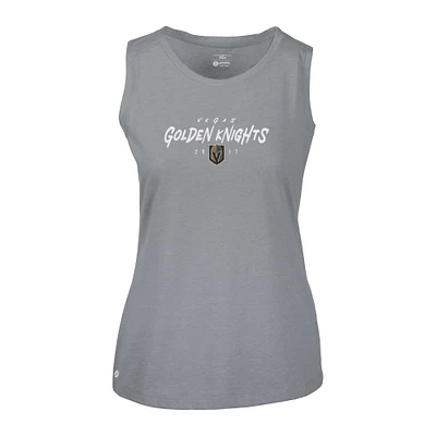 Women's Levelwear Gray Vegas Golden Knights Macy Scratched Tank Top