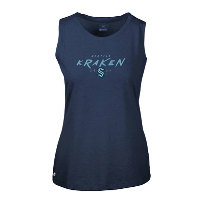 Women's Levelwear Deep Sea Blue Seattle Kraken Macy Scratched Tank Top