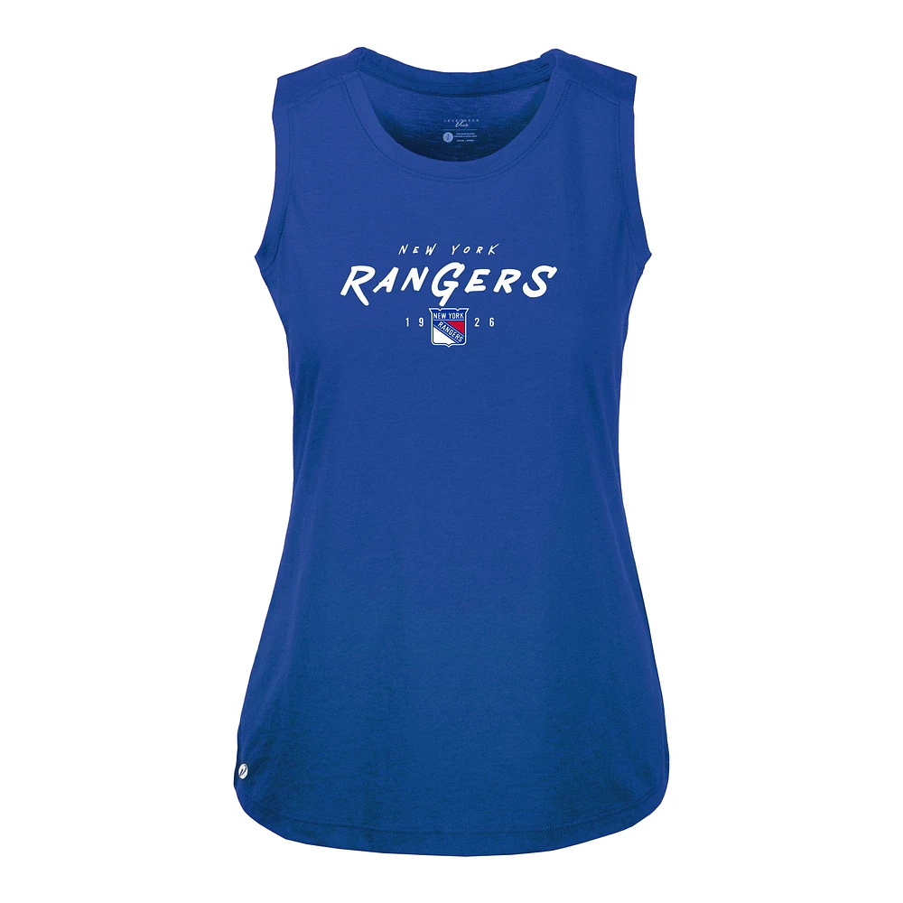 Women's Levelwear Royal New York Rangers Macy Scratched Tank Top