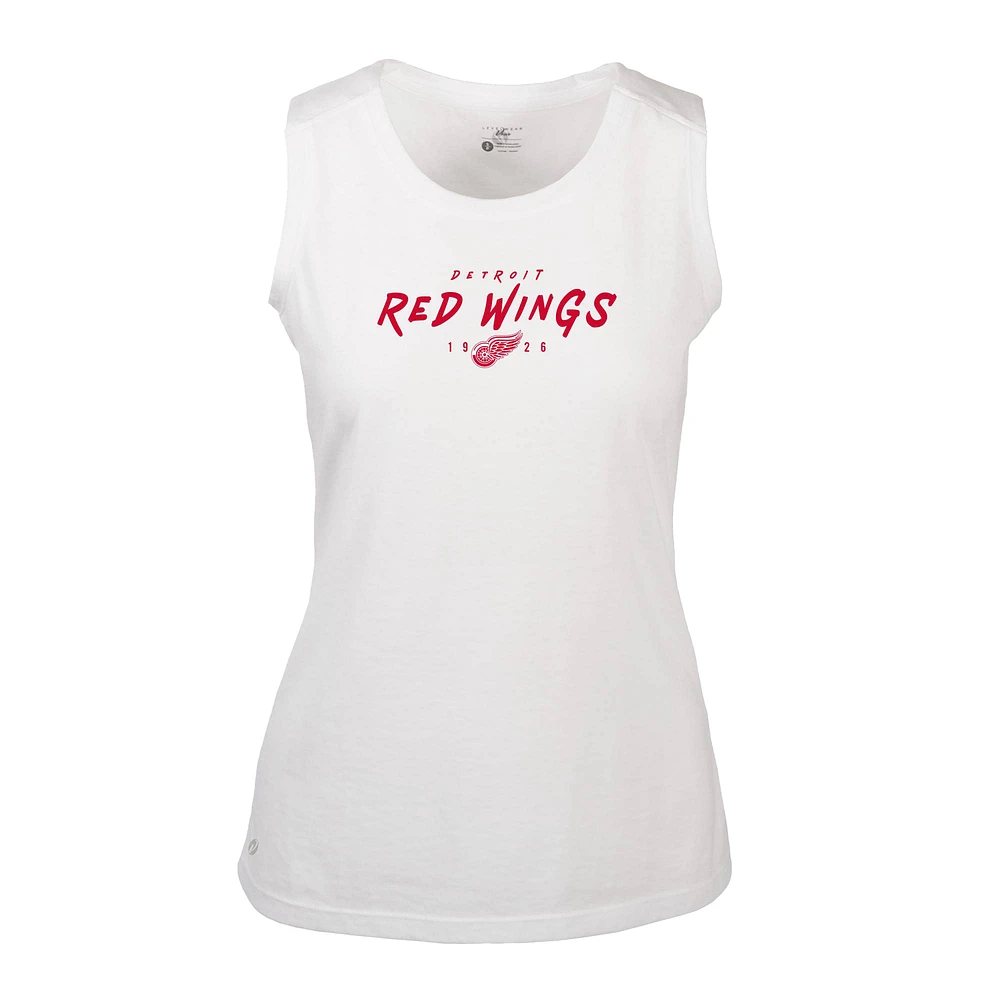 Women's Levelwear White Detroit Red Wings Macy Scratched Tank Top