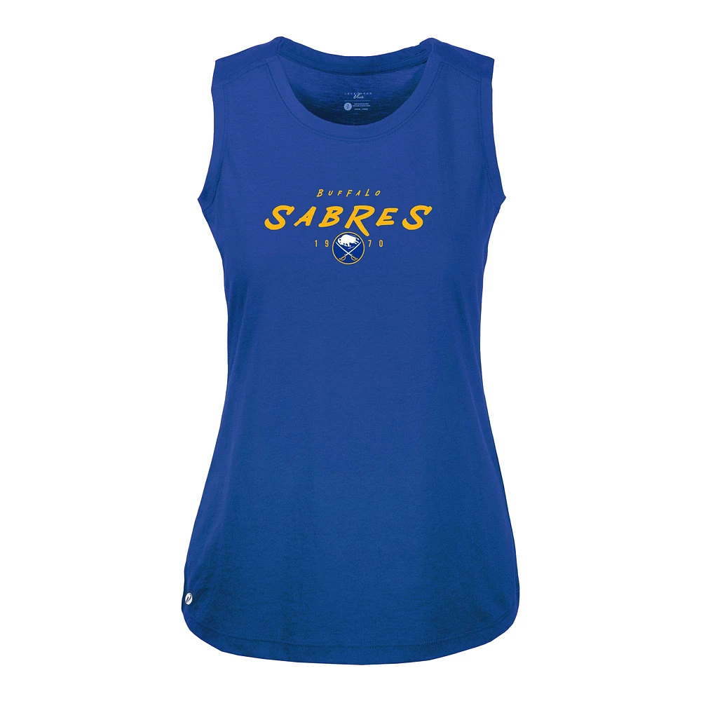 Women's Levelwear Royal Buffalo Sabres Macy Scratched Tank Top