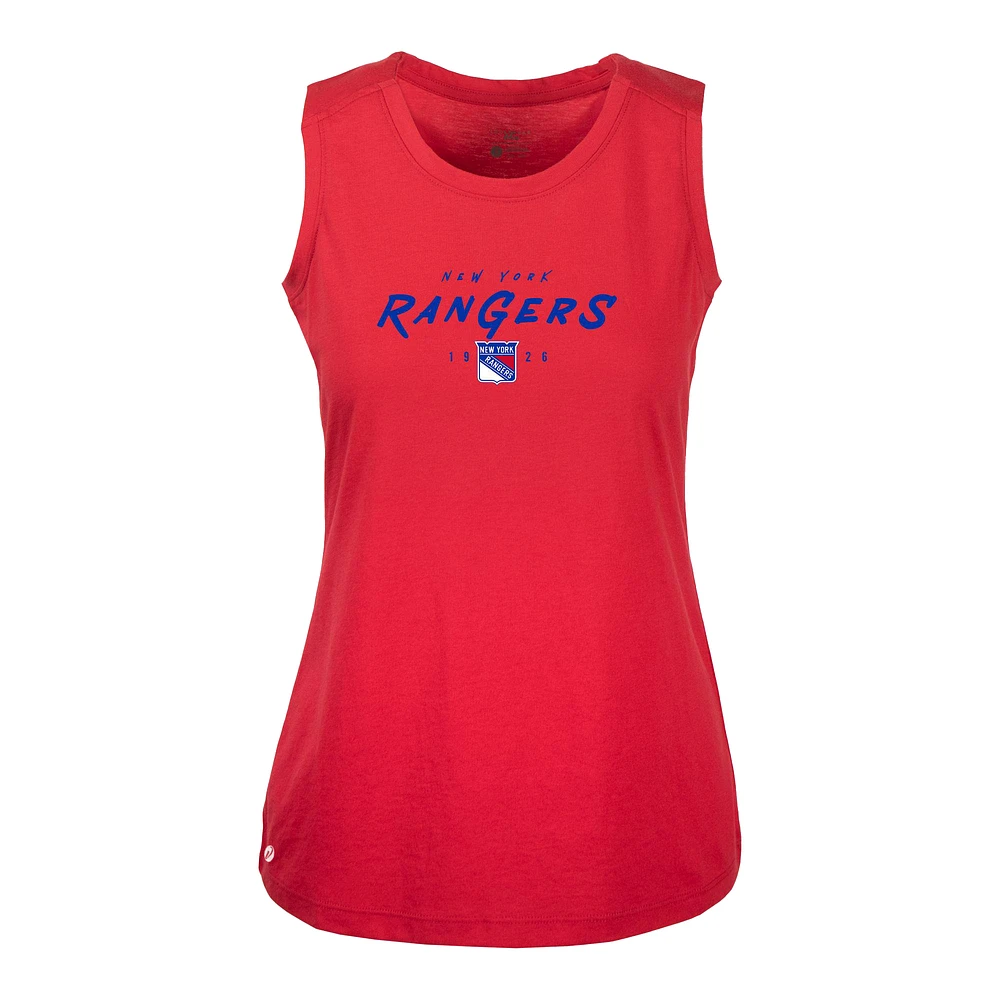 Women's Levelwear Red New York Rangers Macy Scratched Tank Top