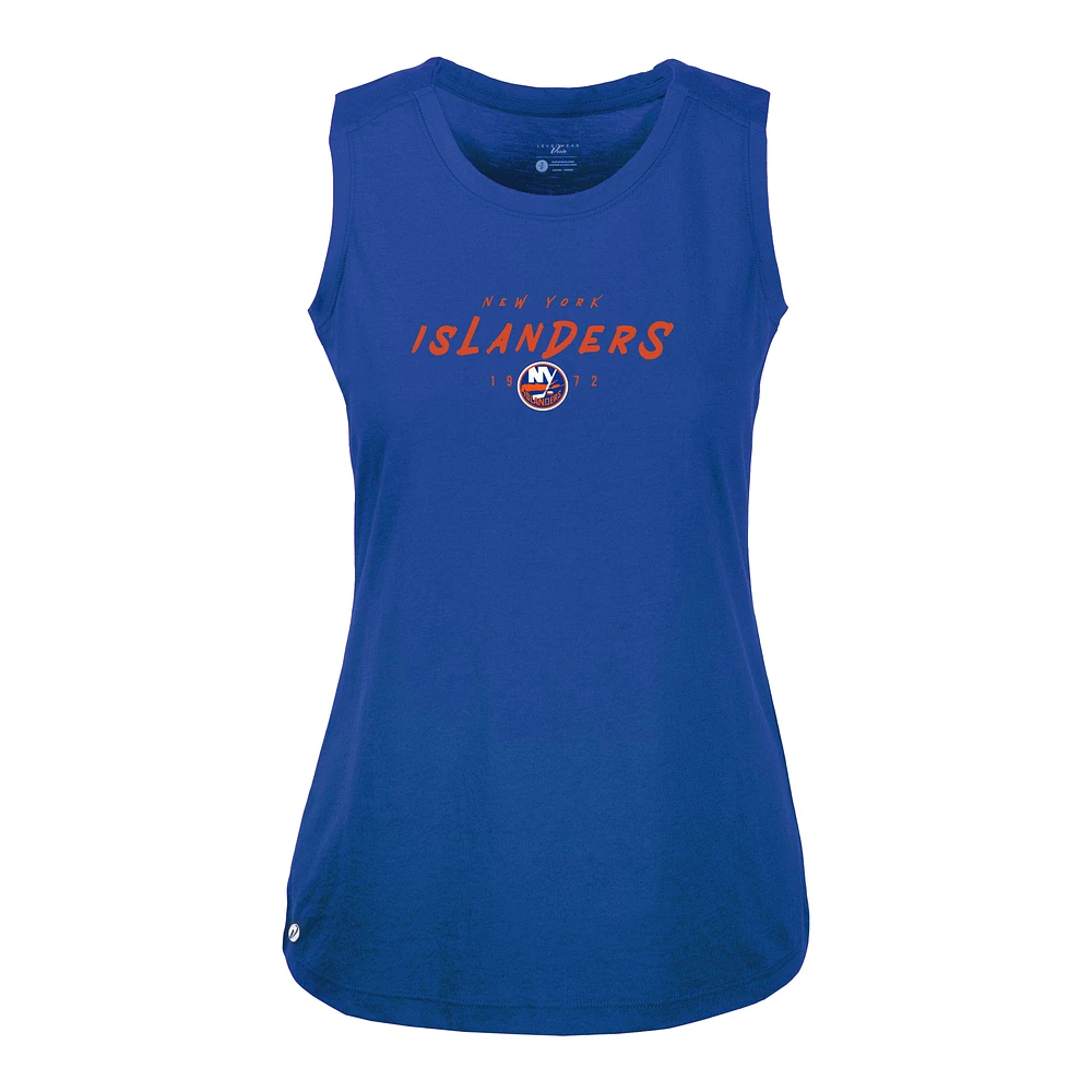 Women's Levelwear Royal New York Islanders Macy Scratched Tank Top