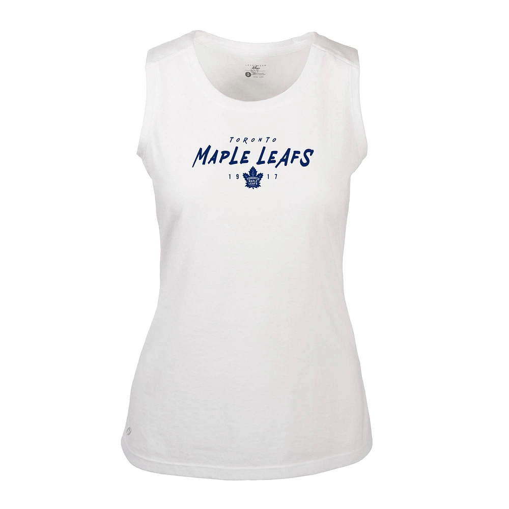 Women's Levelwear White Toronto Maple Leafs Macy Scratched Tank Top