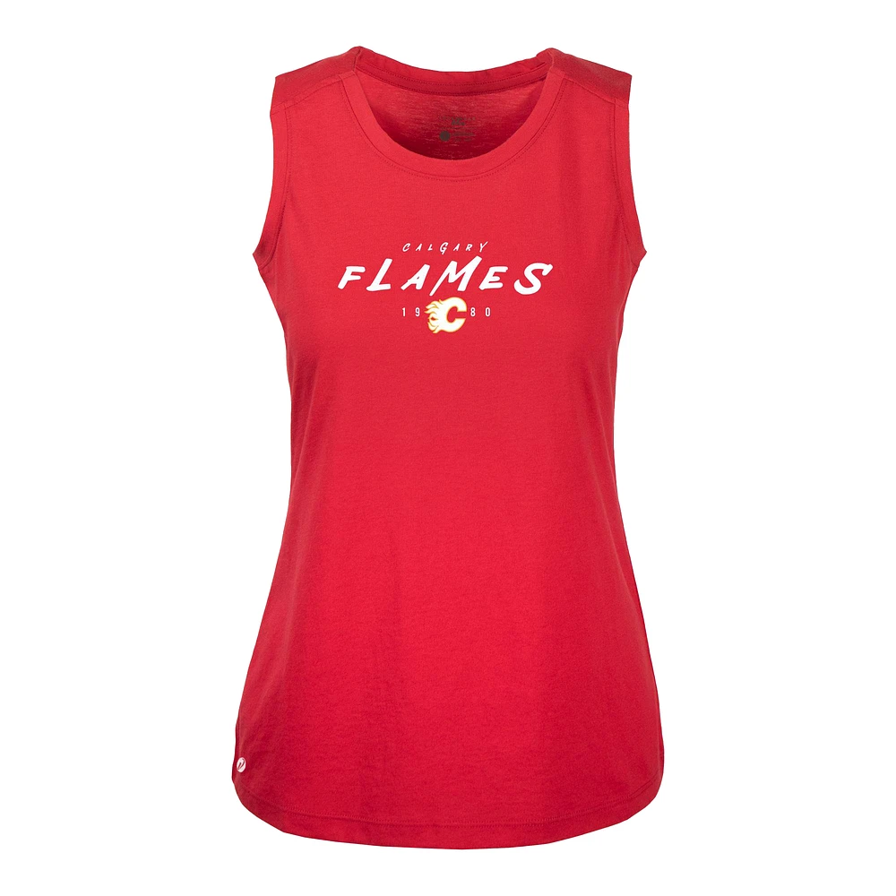 Women's Levelwear Calgary Flames Macy Scratched Tank Top