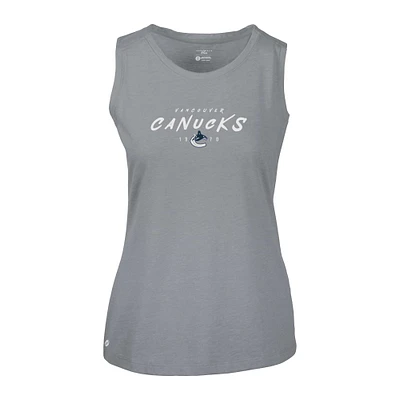 Women's Levelwear Gray Vancouver Canucks Macy Scratched Tank Top