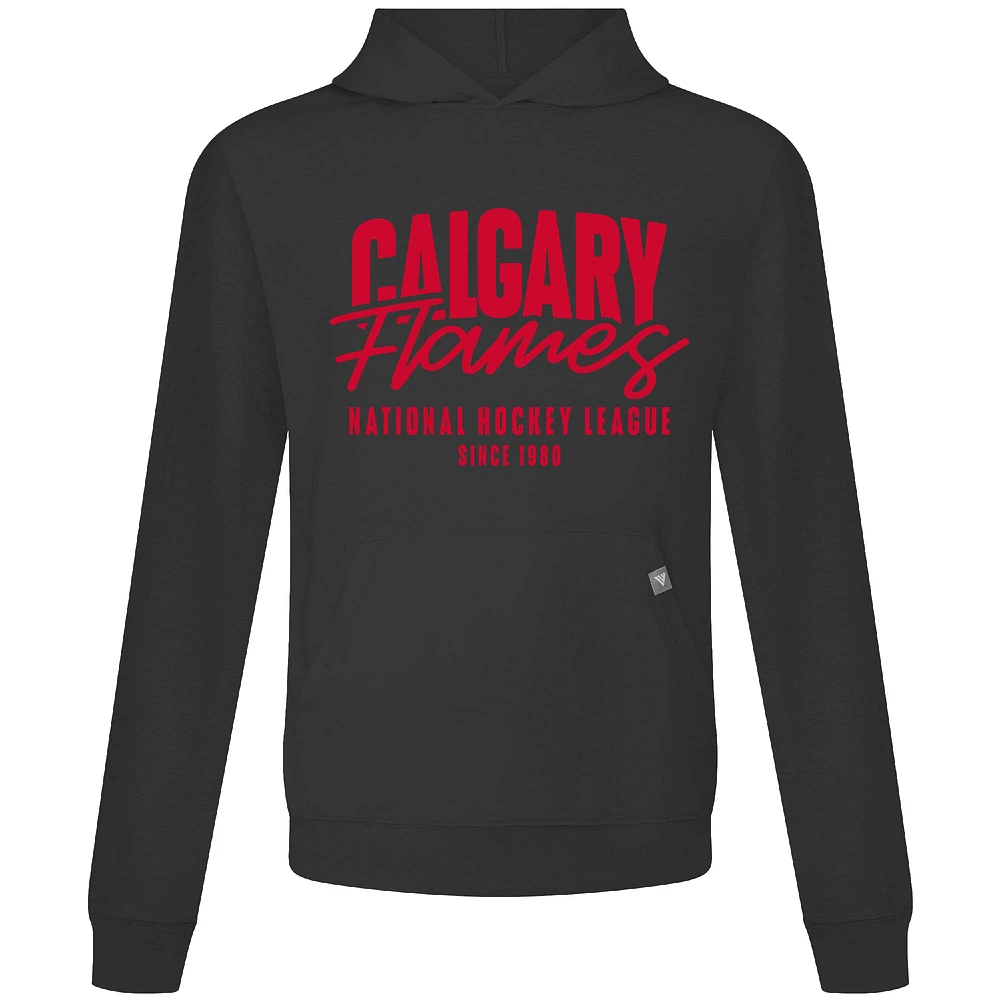 Men's Levelwear Black Calgary Flames Relay Response Pullover Hoodie