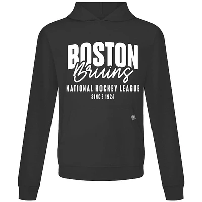 Men's Levelwear Black Boston Bruins Relay Response Pullover Hoodie