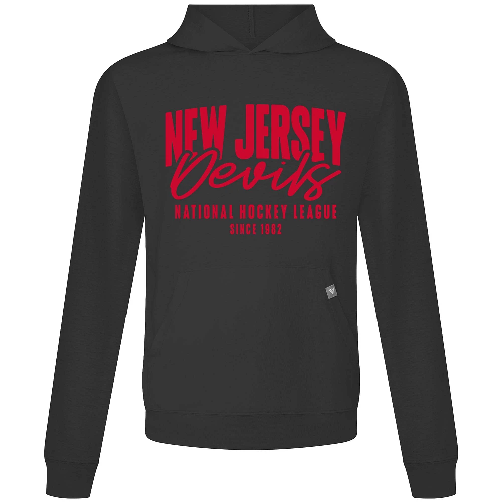 Men's Levelwear Black New Jersey Devils Relay Response Pullover Hoodie