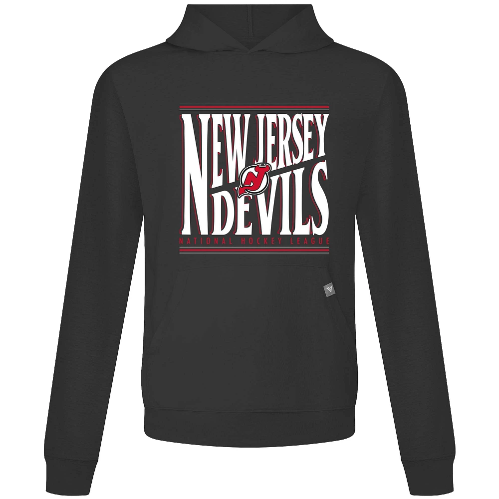 Men's Levelwear Black New Jersey Devils Relay Powerhouse Pullover Hoodie