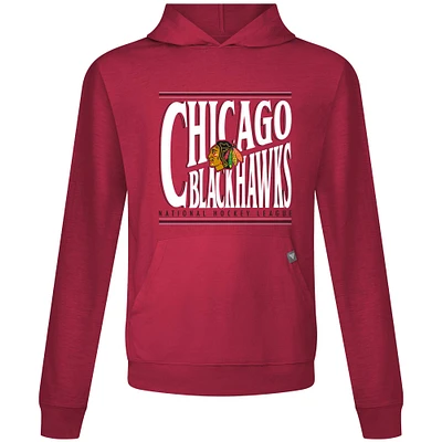 Men's Levelwear Red Chicago Blackhawks Relay Powerhouse Pullover Hoodie