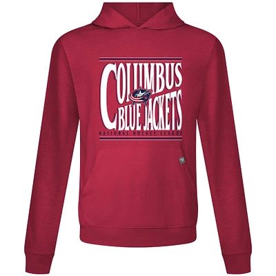 Men's Levelwear Red Columbus Blue Jackets Relay Powerhouse Pullover Hoodie